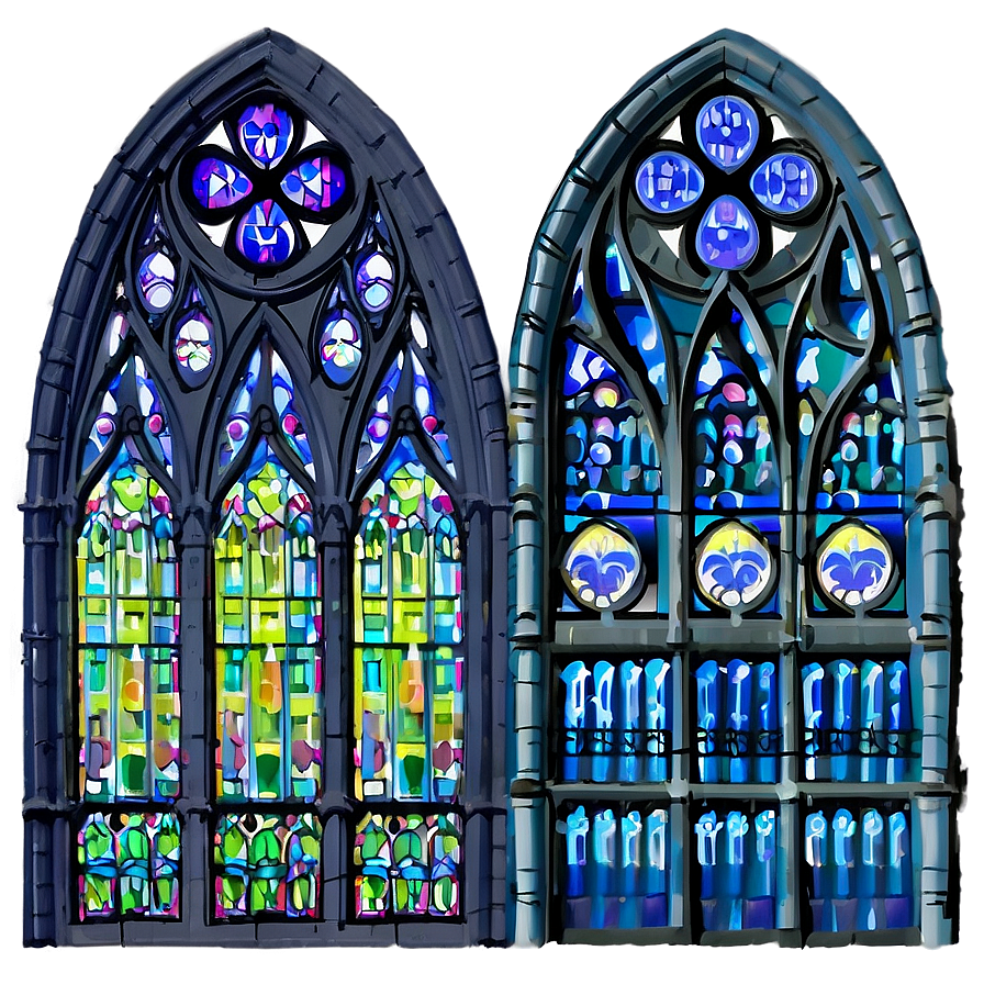 Gothic Cathedral Windows PNG 06112024 PNG with transparent background