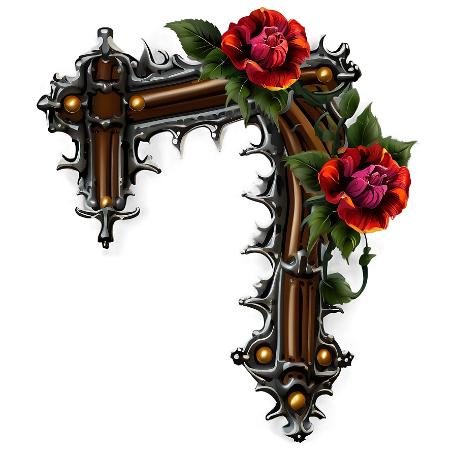 Gothic Corner Flower Png 89