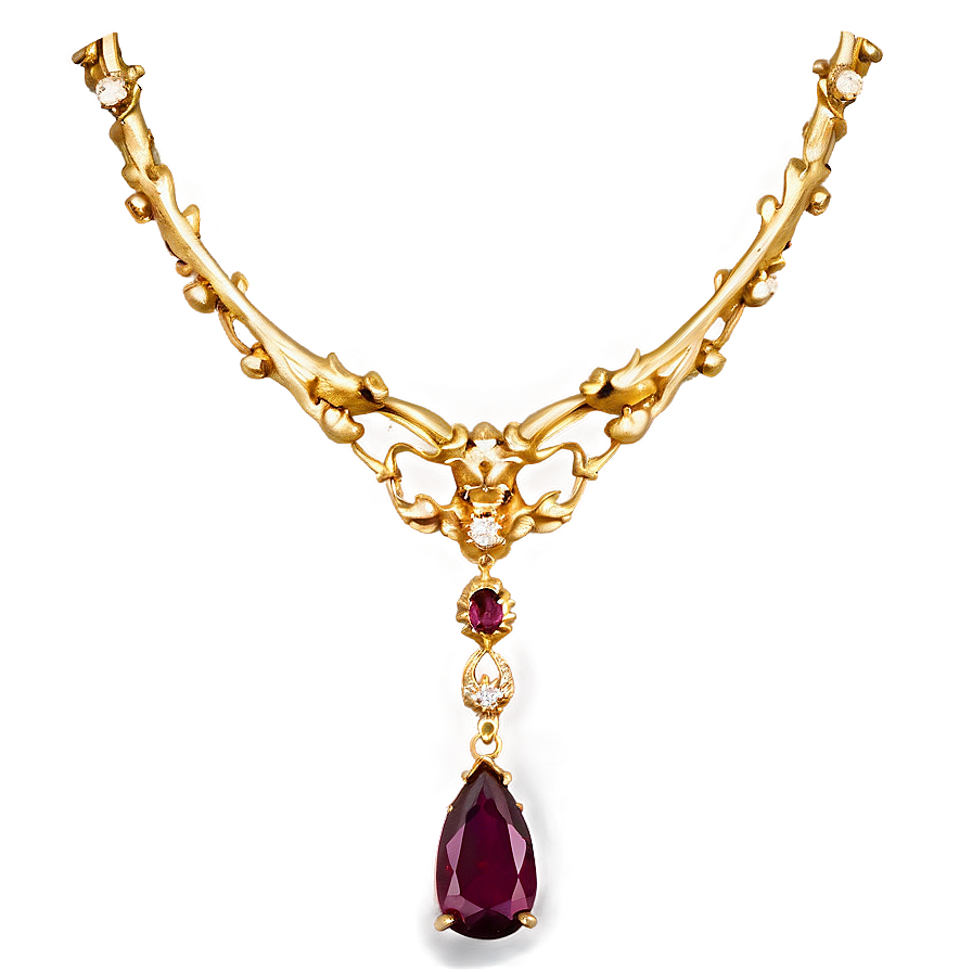 Gothic Gold Necklace Png Gja24