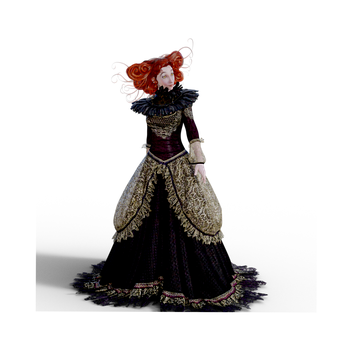 Gothic Princess Elegant Attire PNG with transparent background