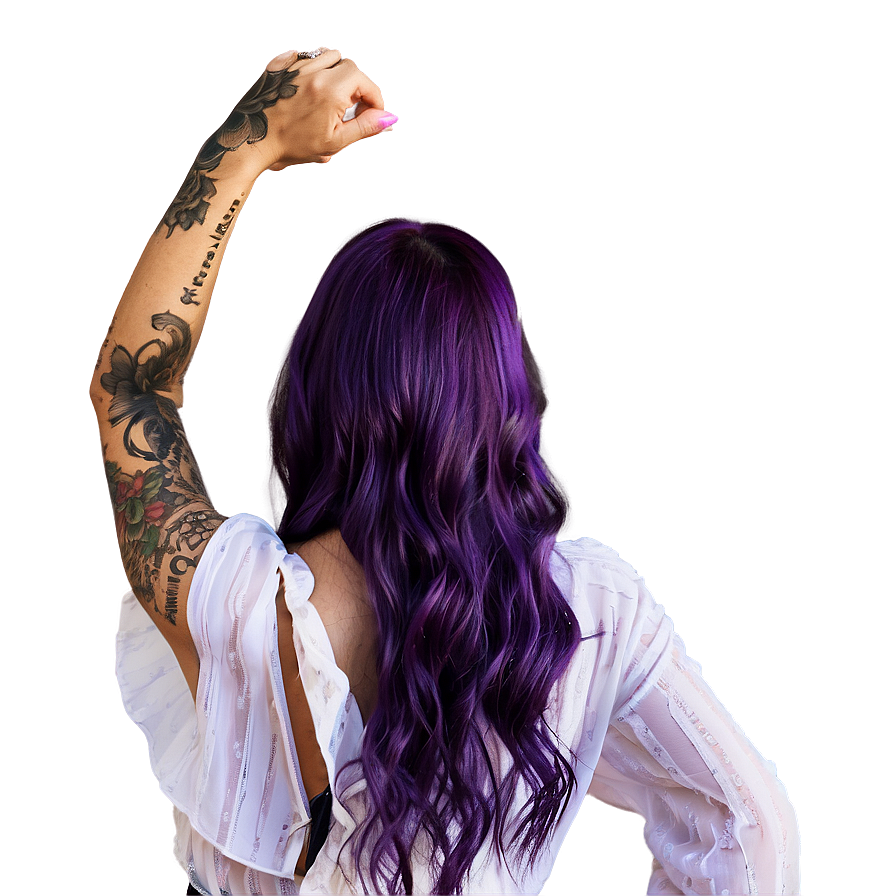 Gothic Purple Hair Fashion Look Png 93