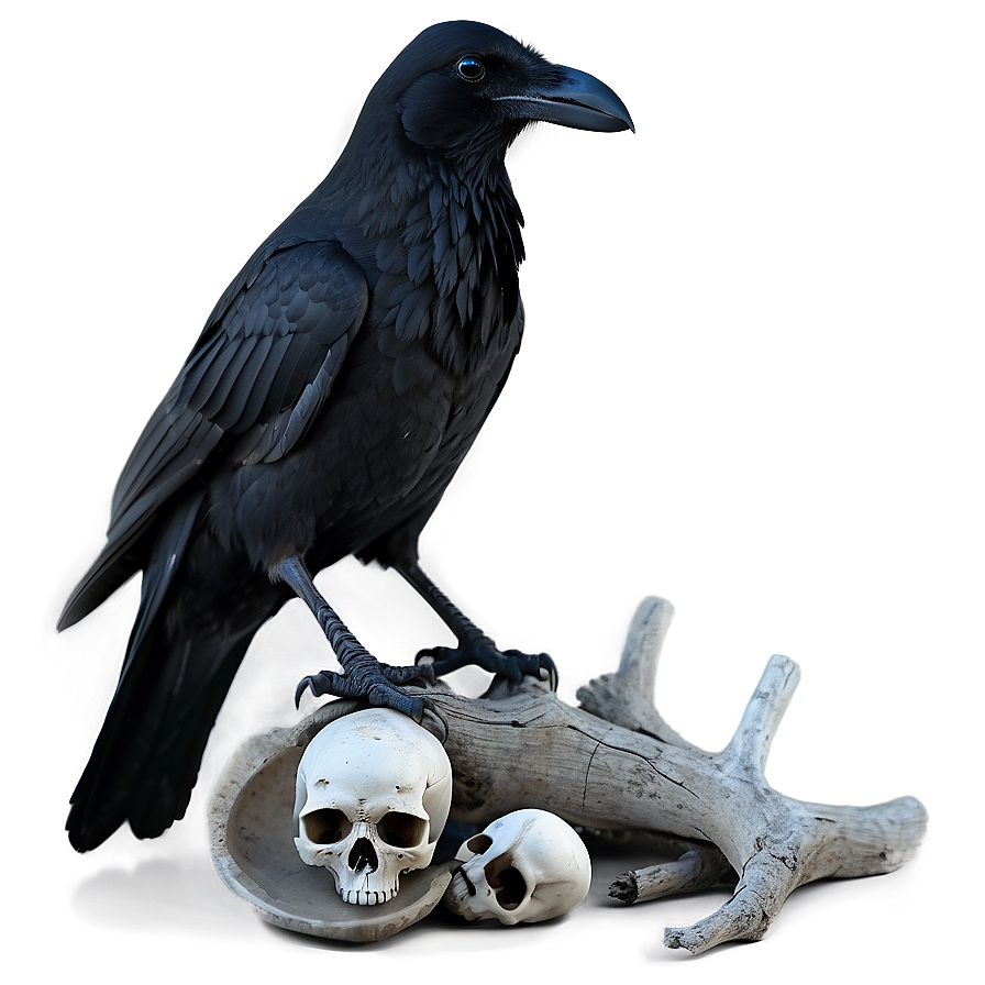 Gothic Raven And Skull Png Niq47