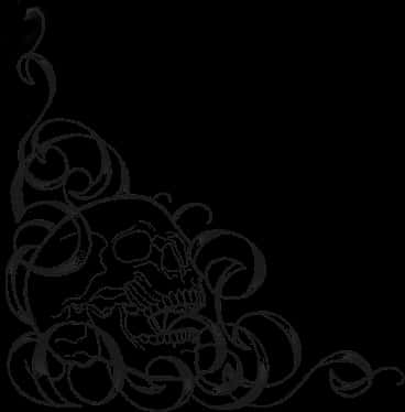 Gothic Skull Corner Design