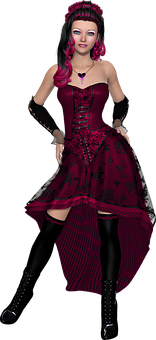 Gothic Style Animated Woman