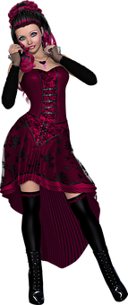 Gothic Style Animated Woman