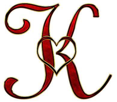 Gothic Style Letter K Design PNG with transparent background