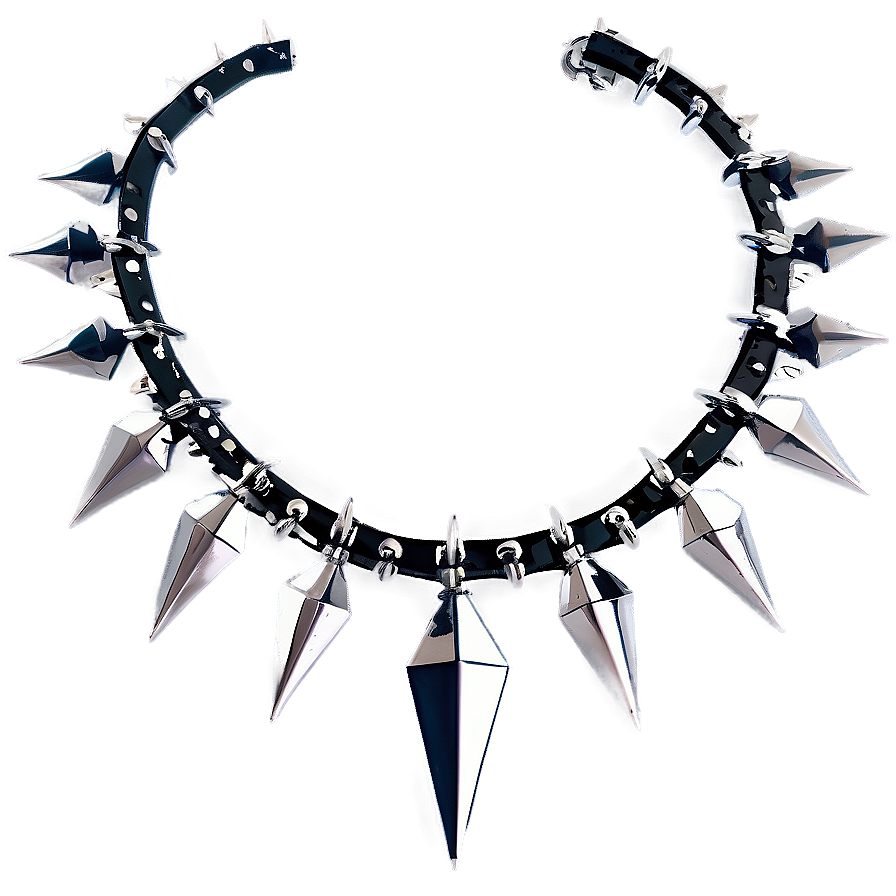 Gothic Style Spiked Choker Png Pcc76