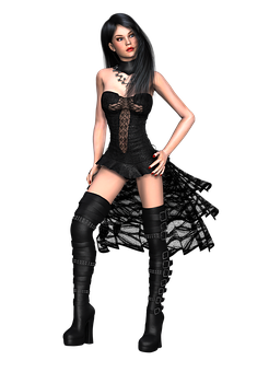 Gothic Style3 D Model Girl