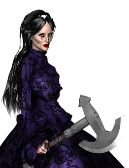 Gothic Womanwith Axe