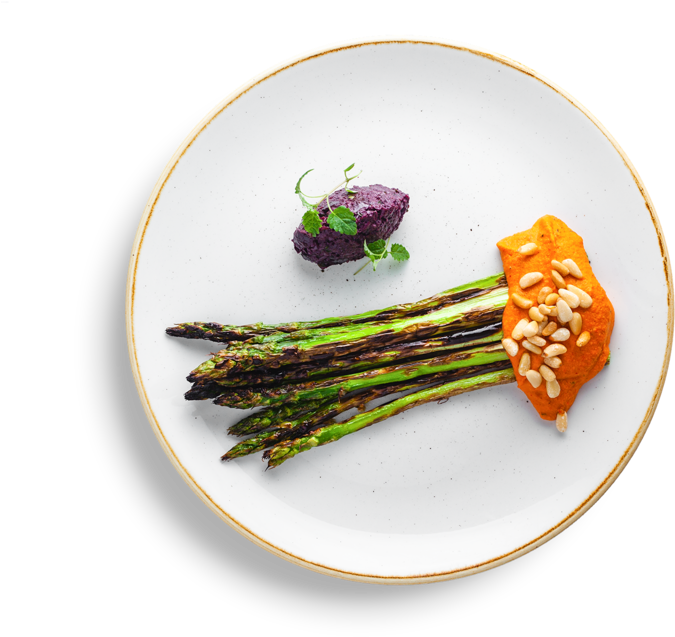 Gourmet Asparagus Dishwith Purée