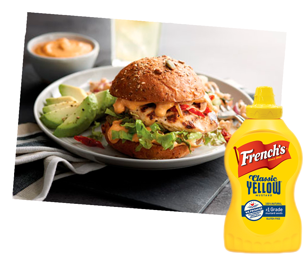 Grilled Chicken Sandwich With Smoky Yellow Mustard - French's Mustard, HD Png Download PNG with transparent background