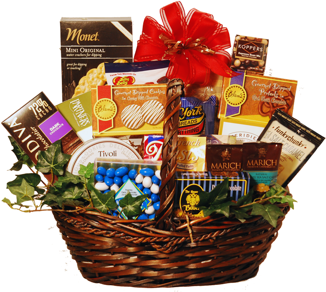 Gourmet Food Gift Basket PNG with transparent background