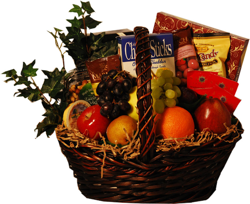 Gourmet Food Gift Basket PNG with transparent background