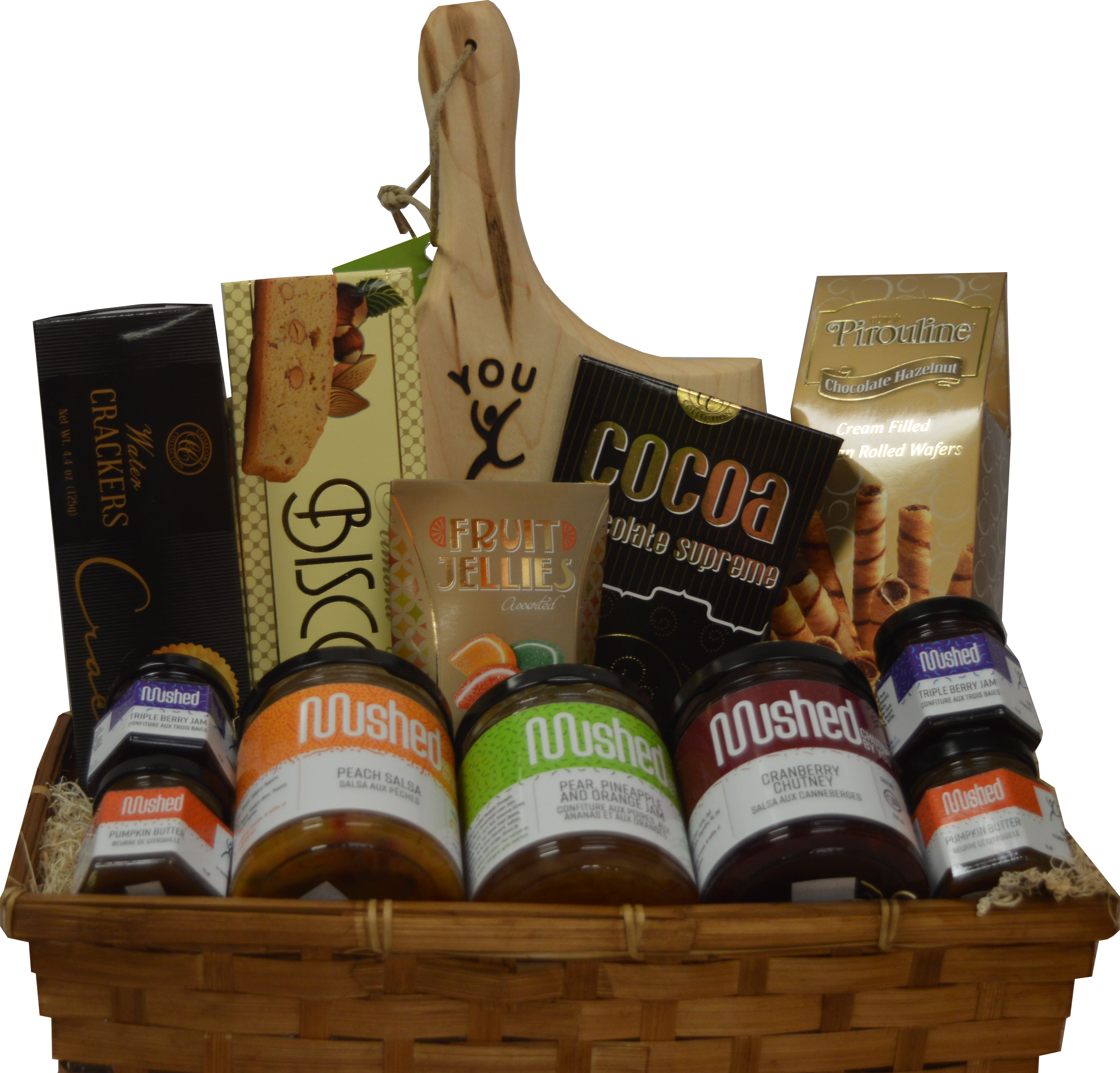 Gourmet Gift Basket Assortment PNG with transparent background