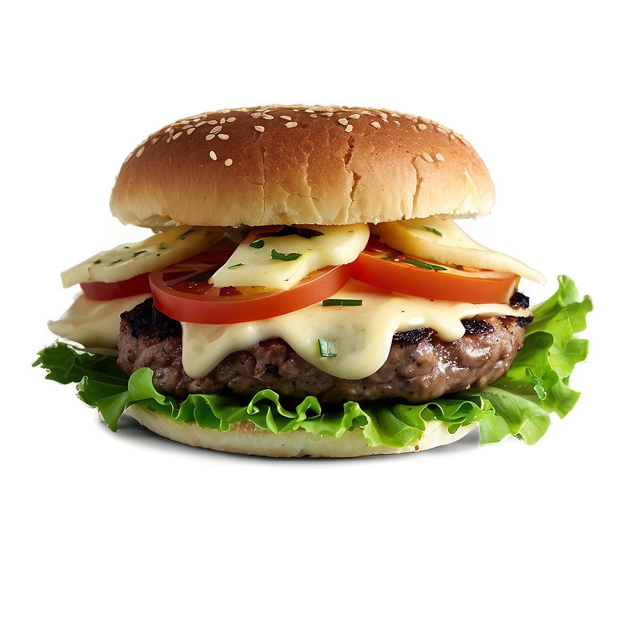 Gourmet Mushroom Swiss Burger Png 20