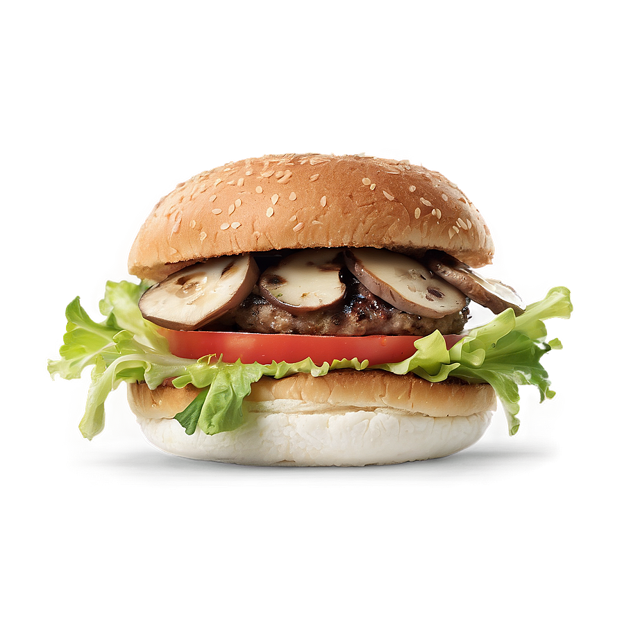 Gourmet Mushroom Swiss Burger Png Yyb14