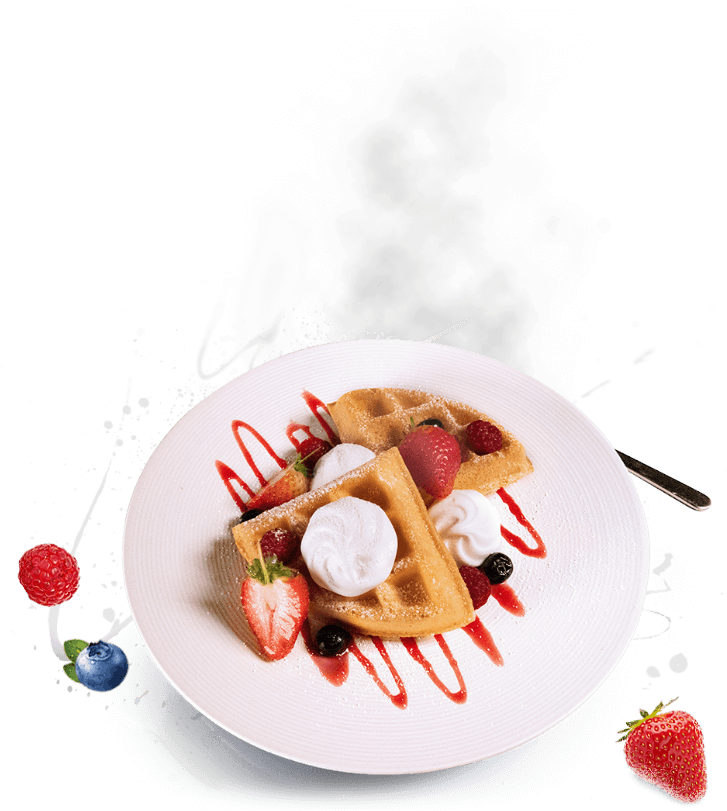 Gourmet Wafflewith Fresh Berriesand Cream