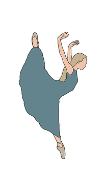 Graceful Dancer Illustration PNG with transparent background