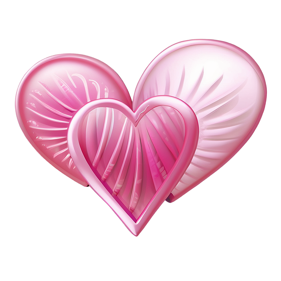 Graceful Pink Hearts Png 28