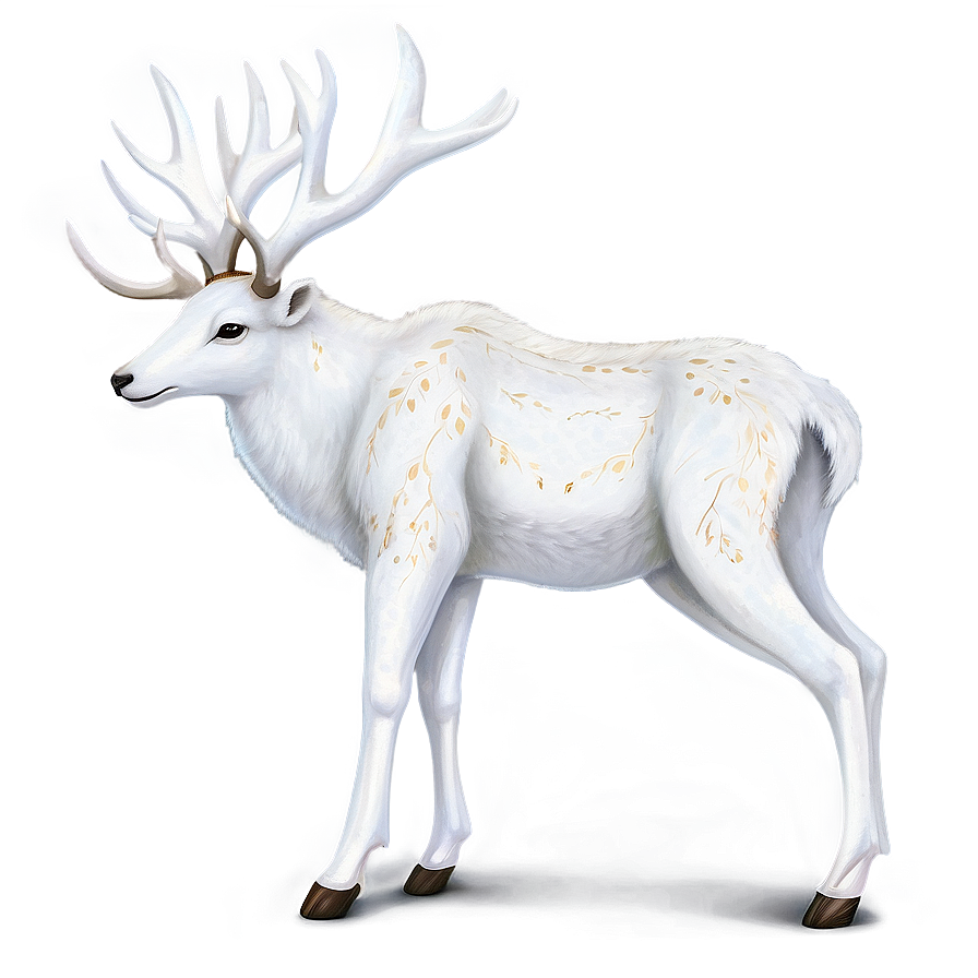 Graceful White Deer Png 37