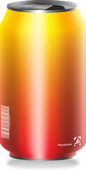 Gradient Color Drink Can PNG with transparent background
