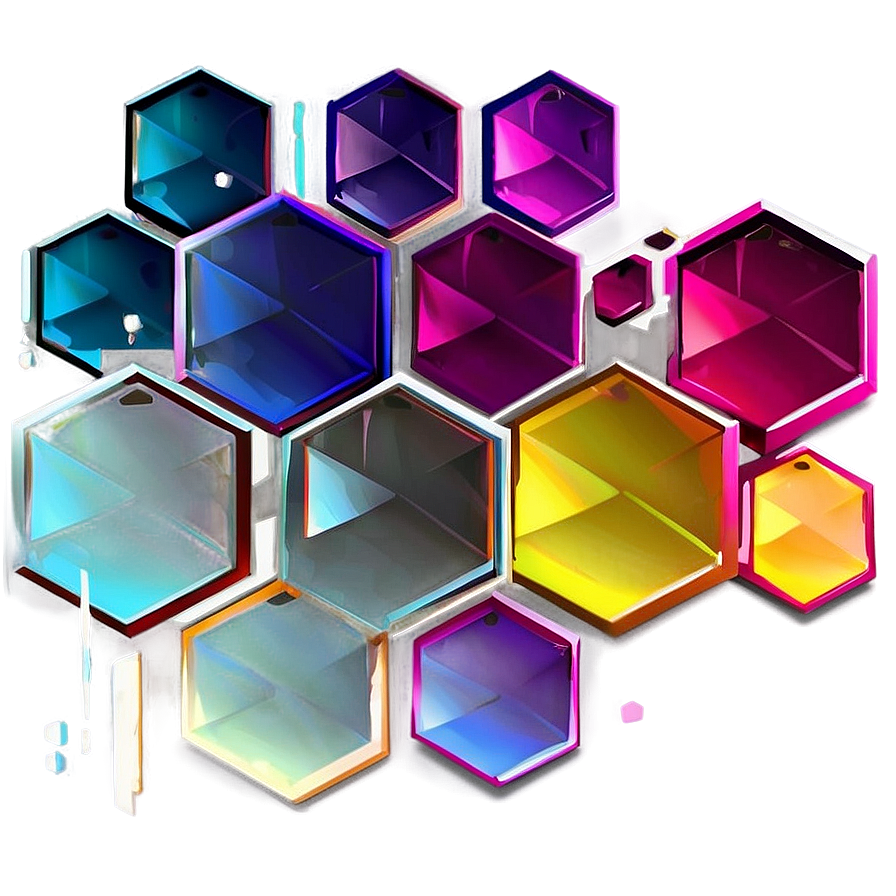 Gradient Hexagon Pattern Png 38