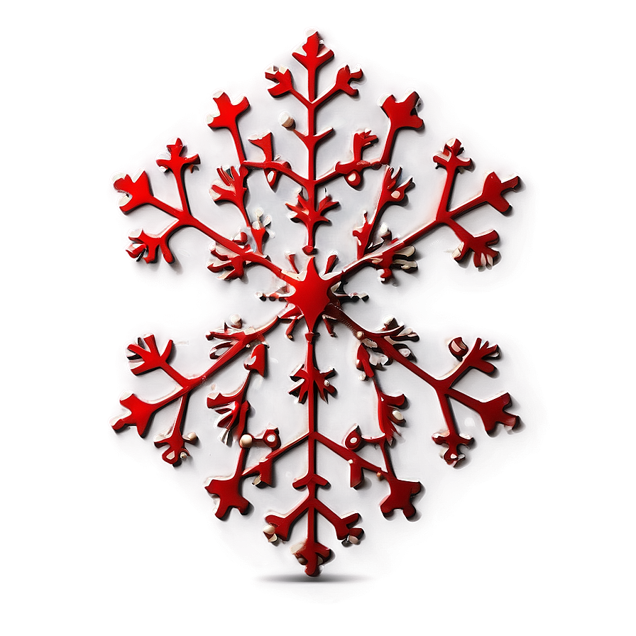 Gradient Red Snowflake Png 06282024