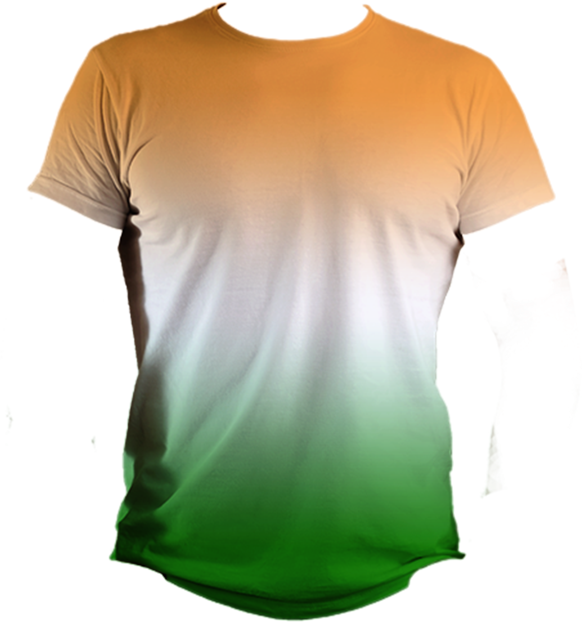 Gradient Tshirt Orange White Green PNG with transparent background