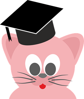 Graduate Cat Cartoon Clipart