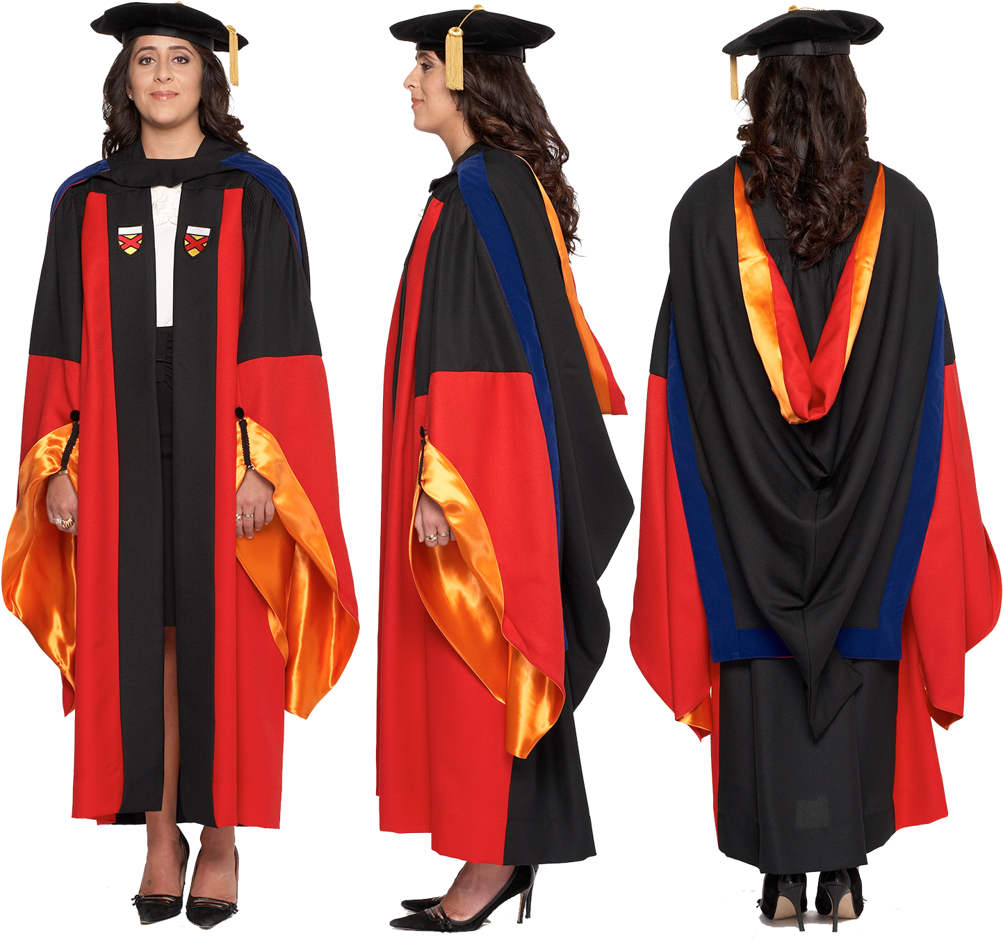 Graduate In Cap And Gown Multiple Views