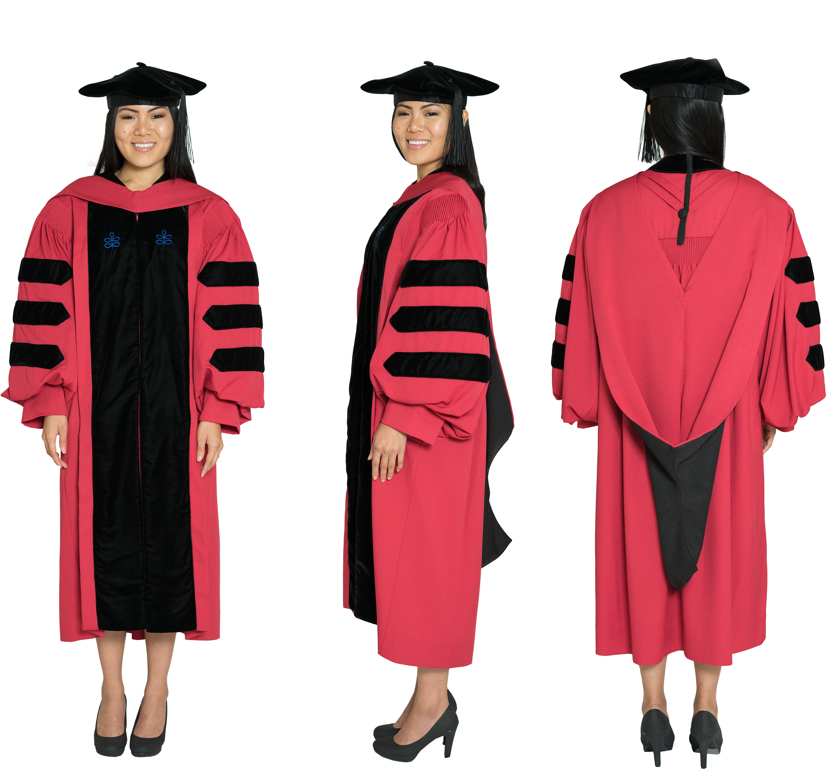 Graduate In Red And Black Regalia