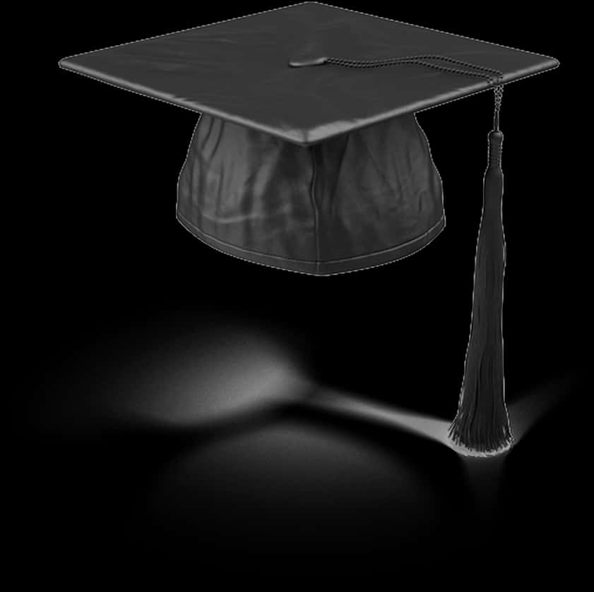 Graduation Cap Floatingin Darkness