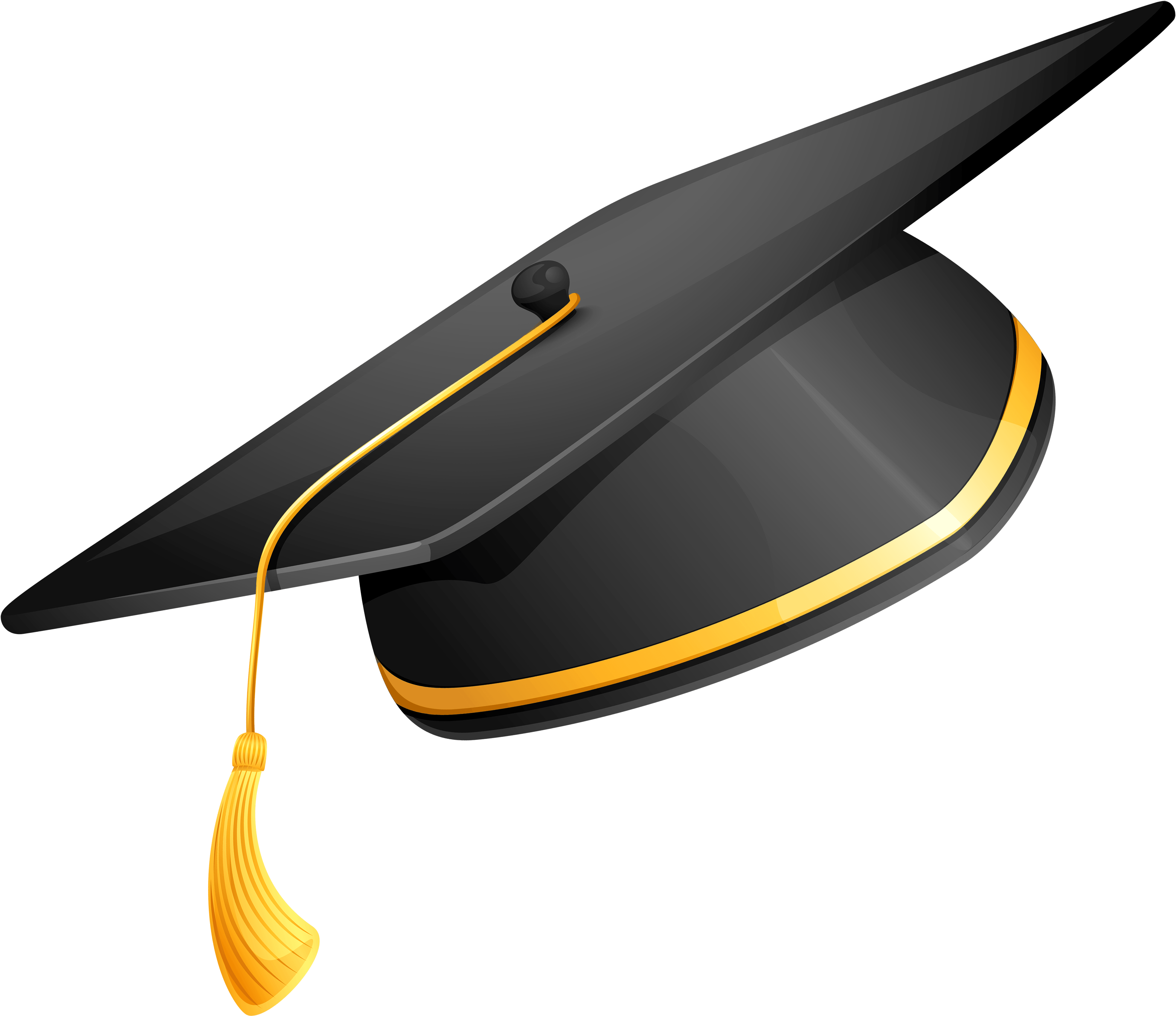 Gold Hats Cliparts - Transparent Background Graduation Hat Png, Png Download PNG with transparent background
