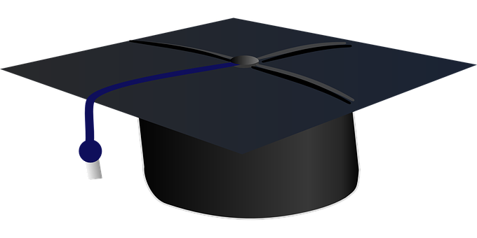 Graduation Cap Vector Illustration PNG with transparent background