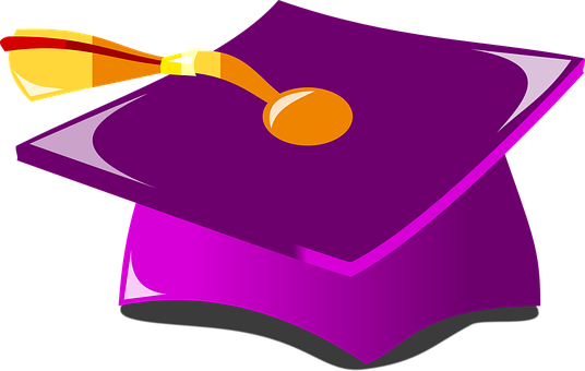 Graduation Cap Vector Illustration PNG with transparent background