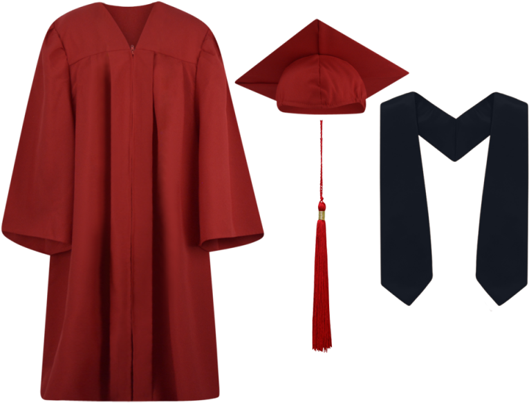 Graduation Capand Gown Red