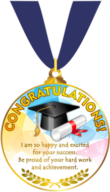 Graduation Congratulations Medal PNG with transparent background