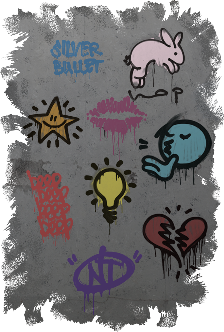 Graffiti Artwork Collection PNG with transparent background