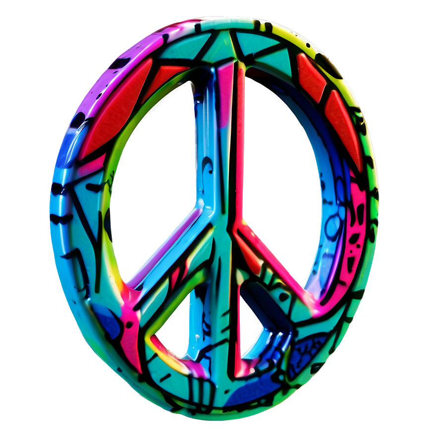 Graffiti Style Peace Sign PNG kvu60 PNG image with a transparent background, free high-resolution download