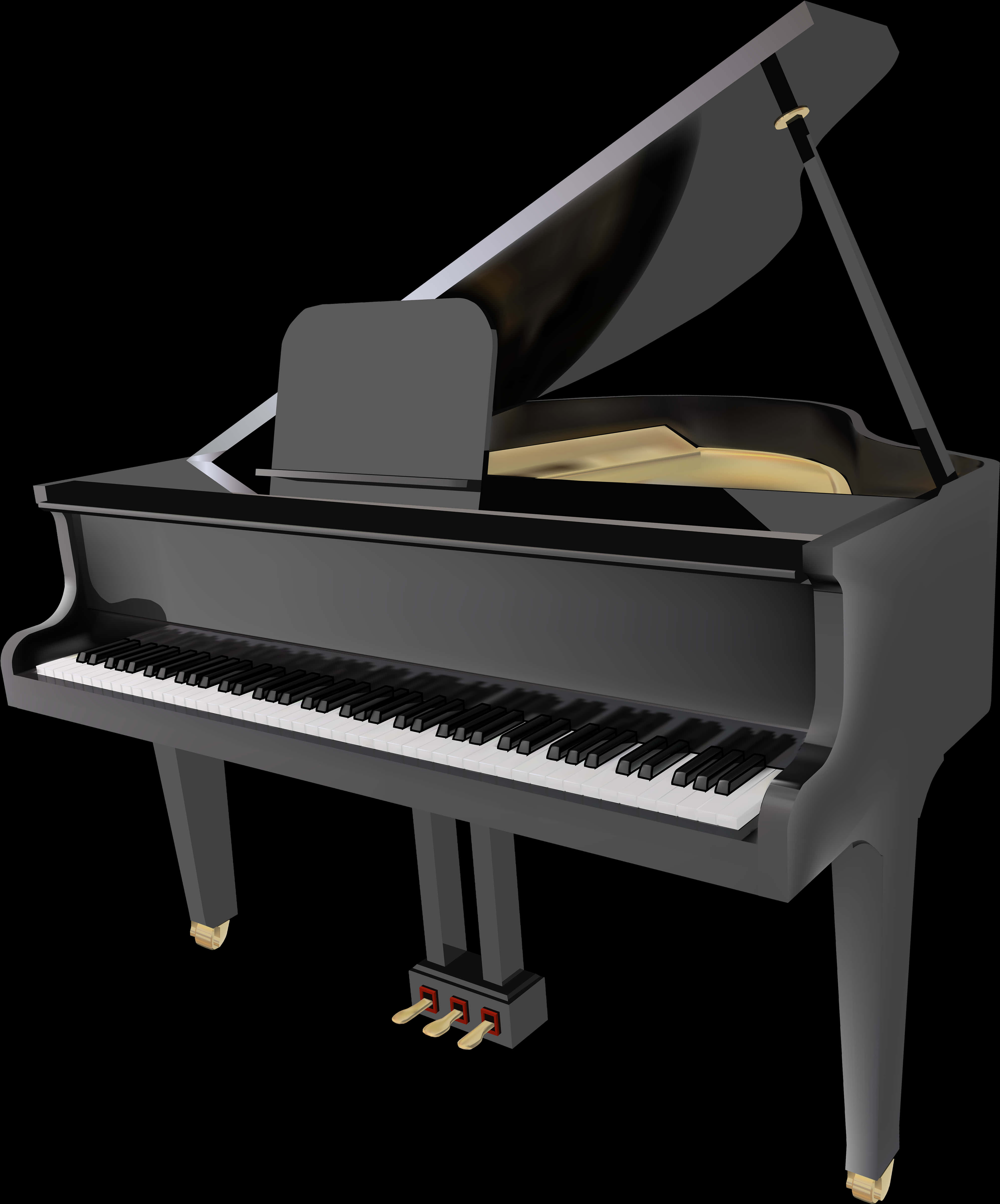 Grand Piano Black Background