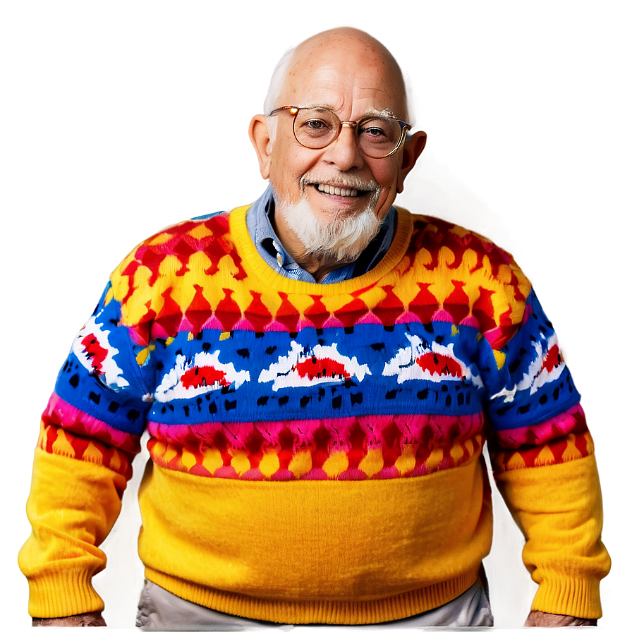 Grandpa Shark In Sweater Png 98