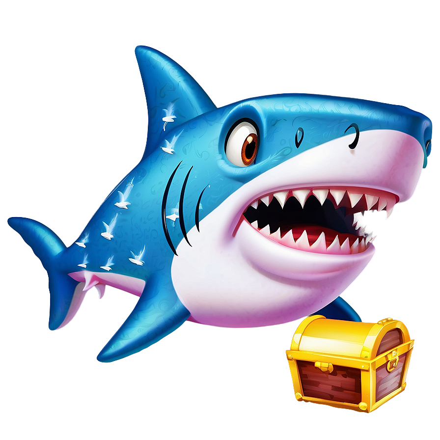 Grandpa Shark With Treasure Png 06282024