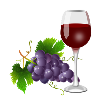 Grapesand Wine Glass Illustration PNG with transparent background