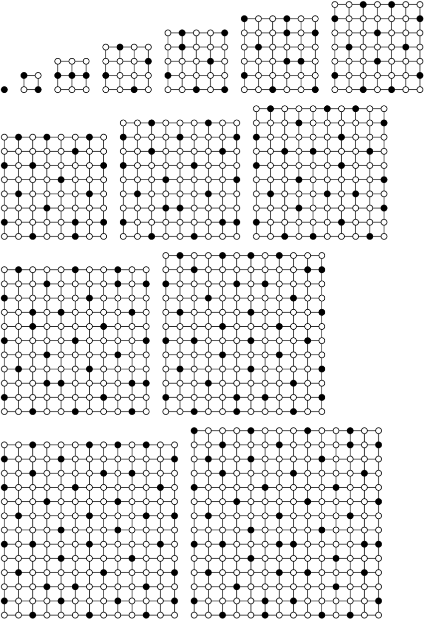 Minimum Dominating Sets Of Square Grid Graphs For 1 - Grid Graphs PNG with transparent background