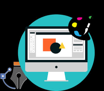 Graphic Design Workspace Vector PNG with transparent background