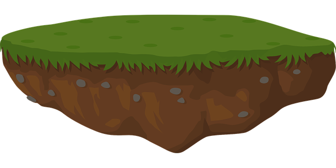 Grass Dirt Section Cartoon PNG with transparent background