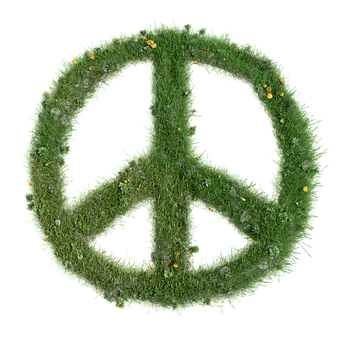 Grassy Peace Symbol PNG with transparent background