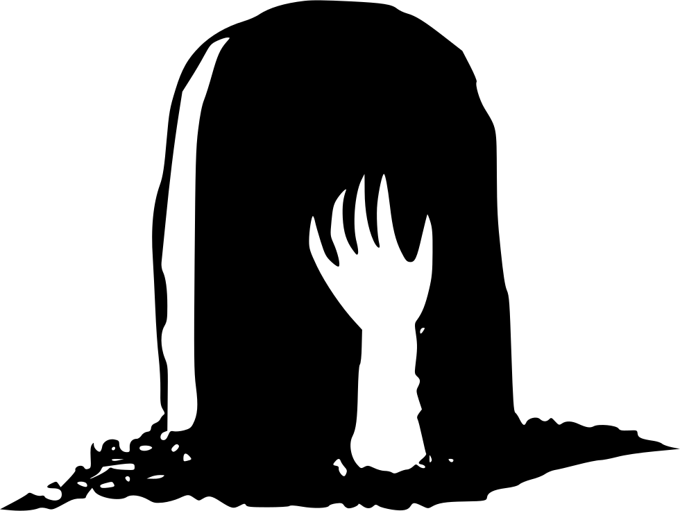 Grave Silhouette Hand PNG with transparent background