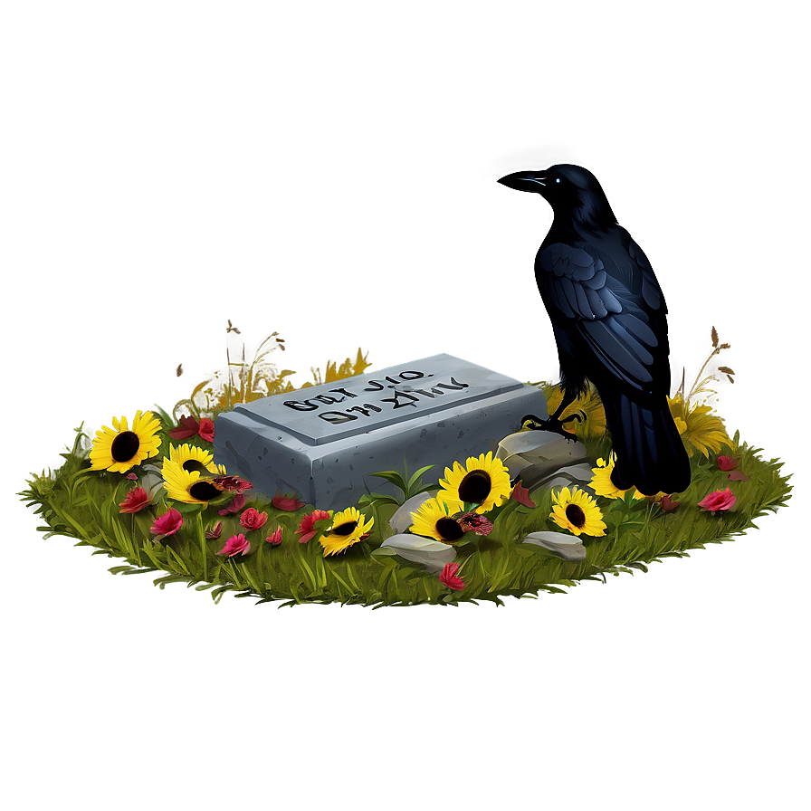 Grave With Crow Png 05242024