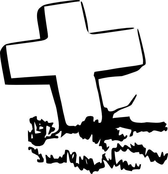 Graveyard Cross Silhouette PNG with transparent background